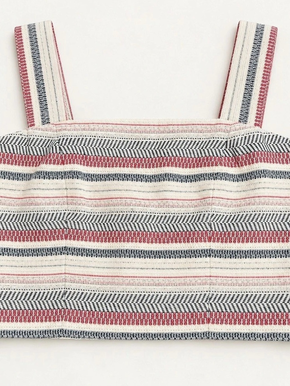 Bardot Striped Crop Top in White & Red Size Small
